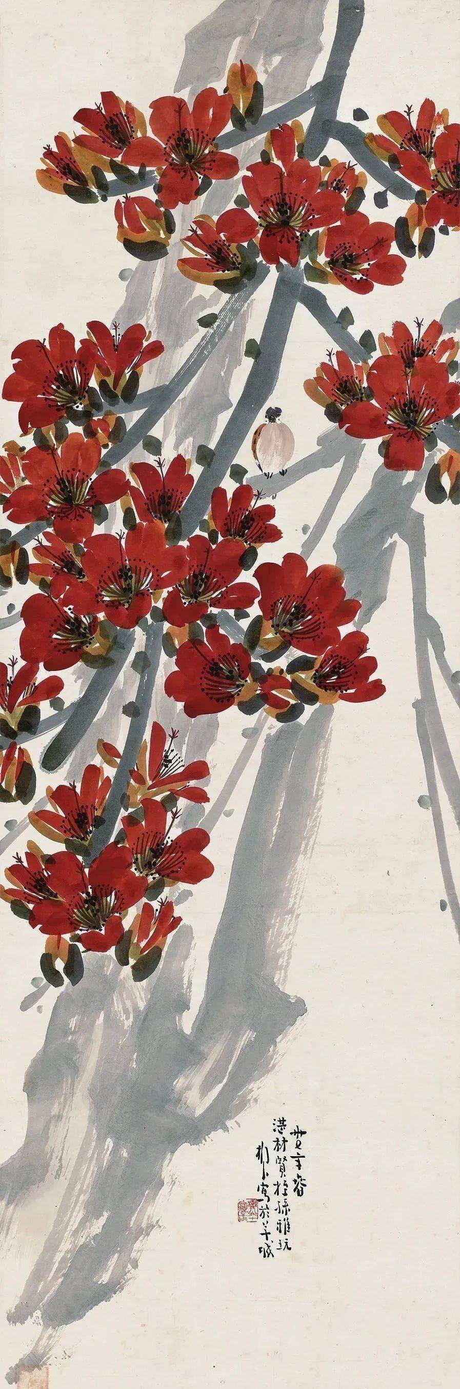 岭南春色 | 国画名家笔下的木棉花_陈树人_红棉_作品