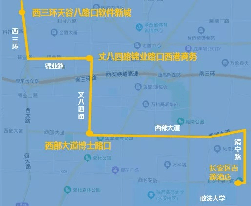 西安市雁塔区锦业路与丈八四路交界处西部大道博士路口:西安市长安区