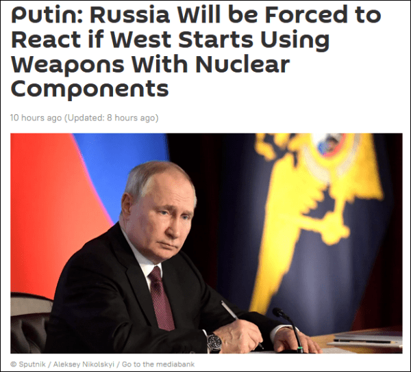 普京：若英国供乌贫铀弹，俄将被迫做出回应