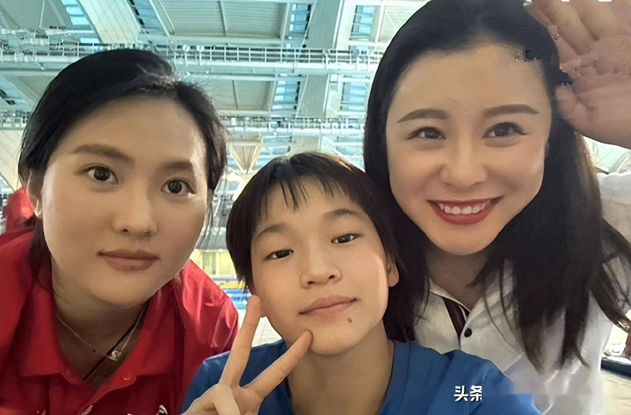 陈若琳曾经的搭档汪皓晒出了照片,全红婵同框两位奥