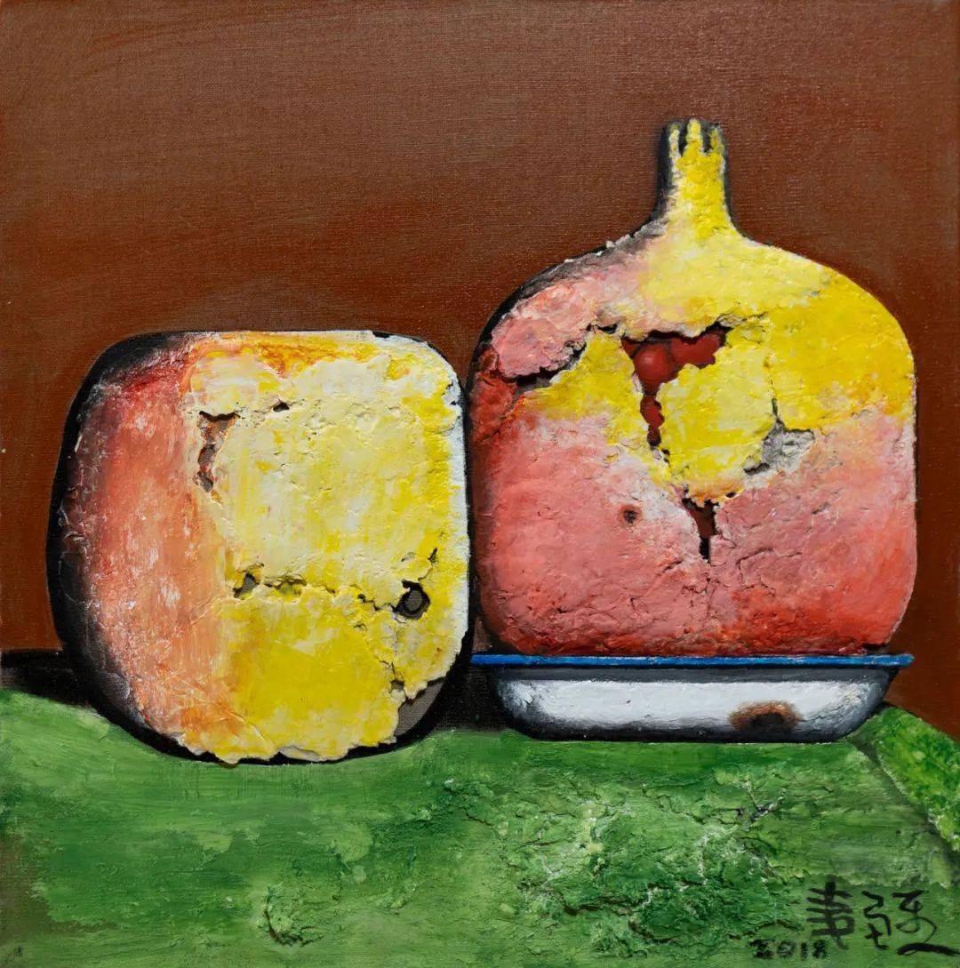 秋天果实50x50cm2018年杨光美丽愿景50x60cm2022年马德龙绿色出行40x