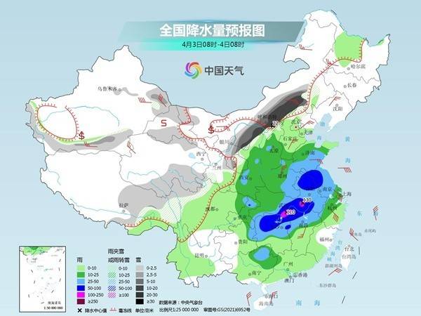 冷空气继续东移南下降水范围将进一步扩大 中东部大范围雨雪进入鼎盛期