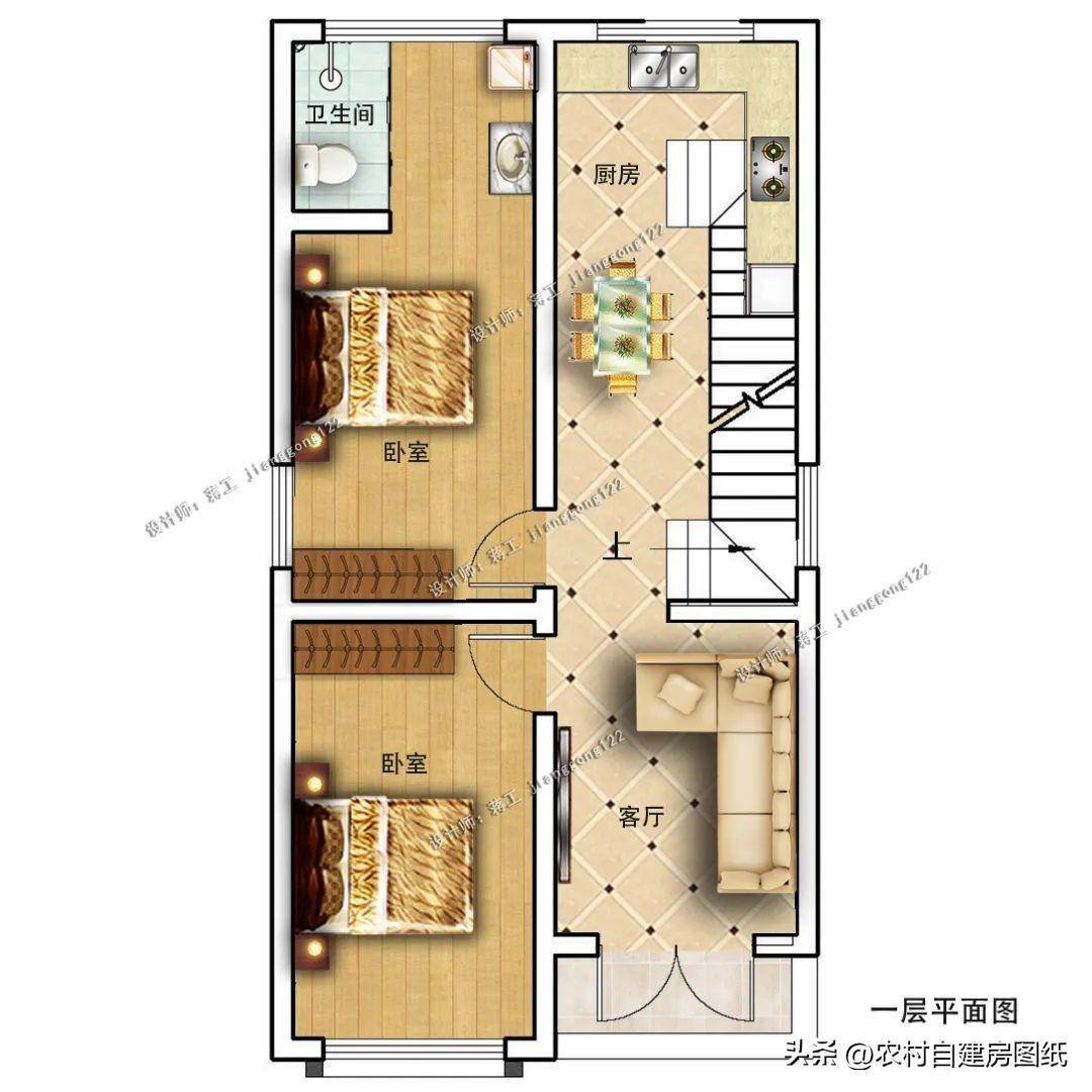 70平的小面积也能建豪宅,4款三层农村别墅设计,25万哪款都能建_户型
