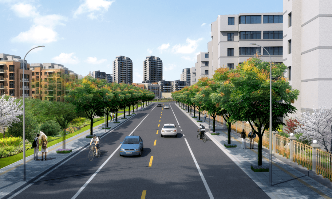 效果图欣盛路二期(浦丰路—杨枝桥路)市政道路及配套项目西起浦丰路