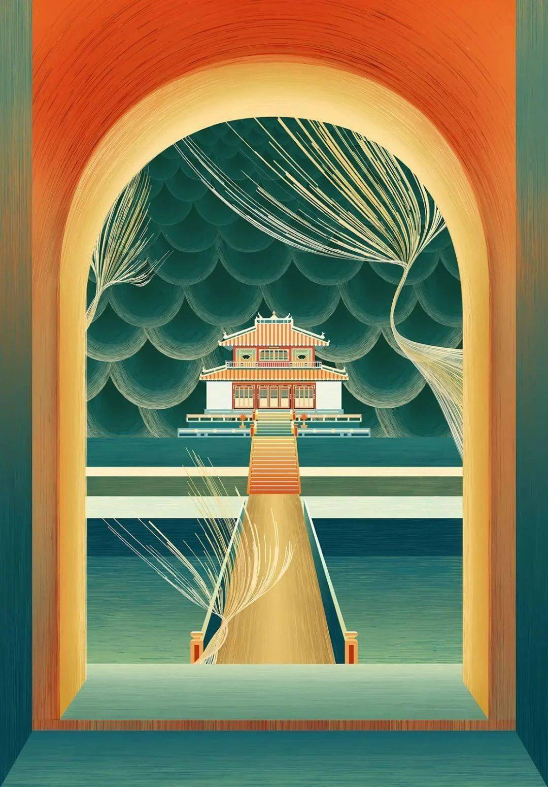 以越南特色建筑为灵感的海报_文化_系列_大学