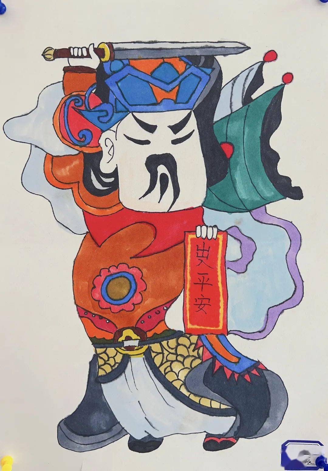 "门神"——记双语部优秀美术作业展