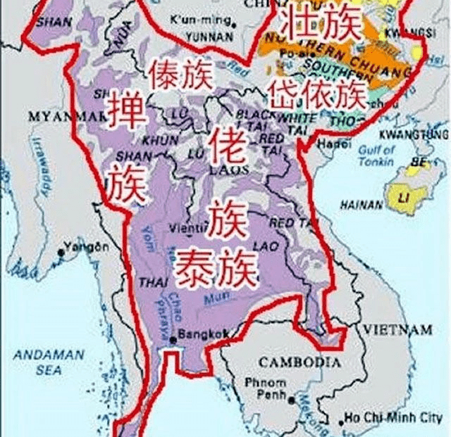 泛泰主义一度把中国壮族也算进来当时东南亚各地的泰老民族有2300