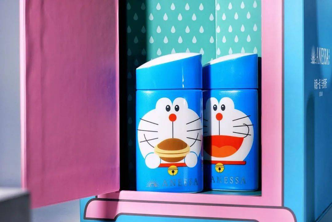 安热沙小金瓶哆啦a梦铜锣烧款/微笑款黑科技热能防晒技术,遇热能使