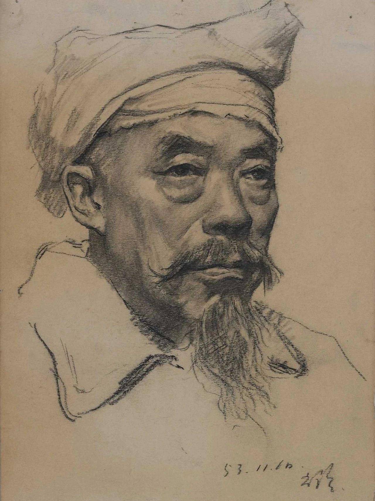 央美老院长靳尚谊,经典男性素描头像!_中央美院_中国美协_荣誉