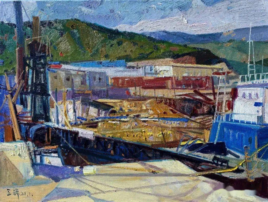 【写生啦】当代油画家笔下的船与海_cm_布面_张立平