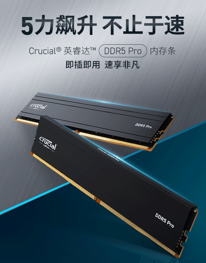 美光英睿达Pro系列马甲内存上架：采用JEDEC规格 可选DDR5-5600