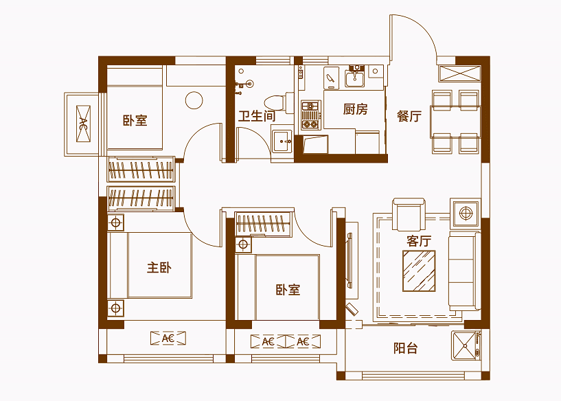 丨建面约87㎡三房户型图亚星安泰苑/今年买·今年住亚星锦绣山河大