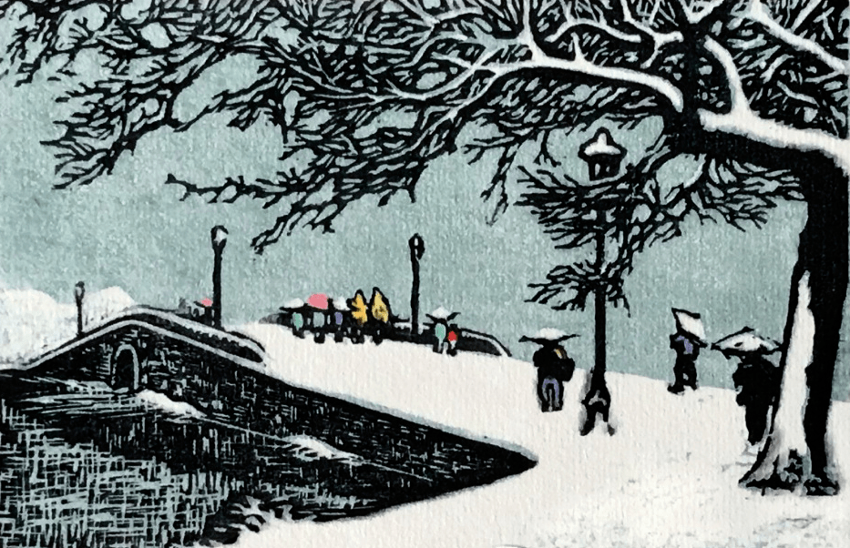 刀痕水迹——— 陆放版画作品欣赏_西湖_人物_戏曲