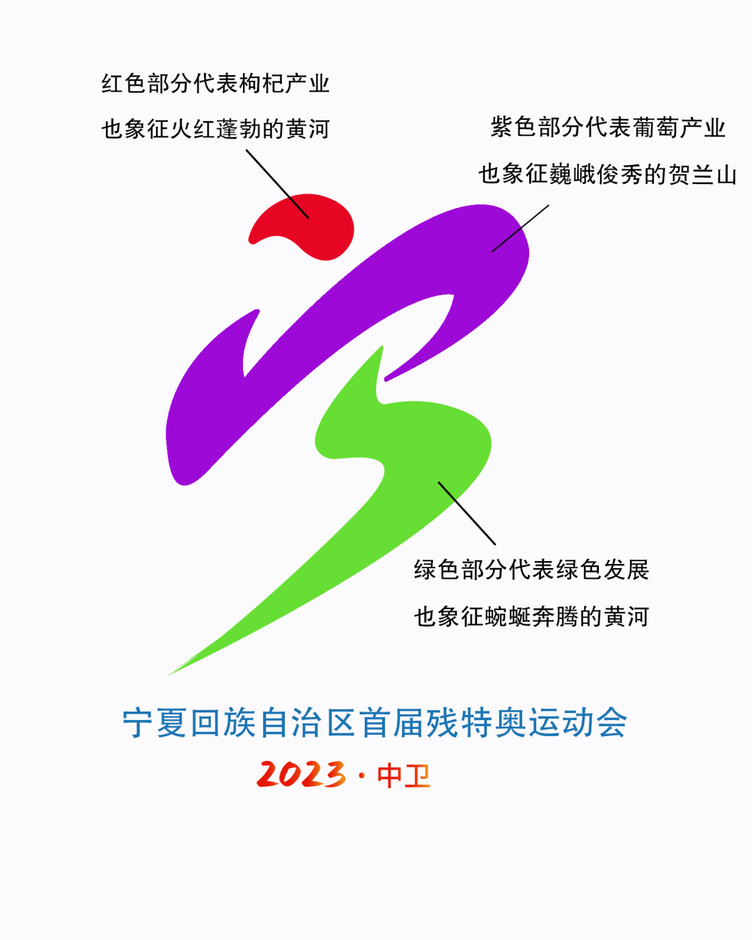 67图文并茂,了解宁夏回族自治区首届残特奥运动会会徽,吉祥物,会歌