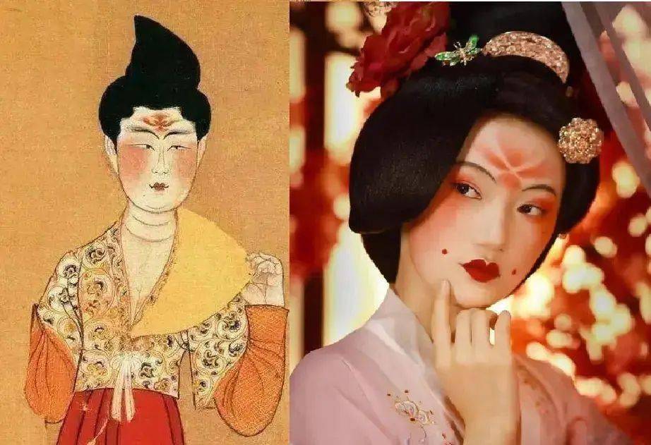色如锦绣唐代把抹胭脂放到了第二步和现在涂腮红有所区别第二步:抹
