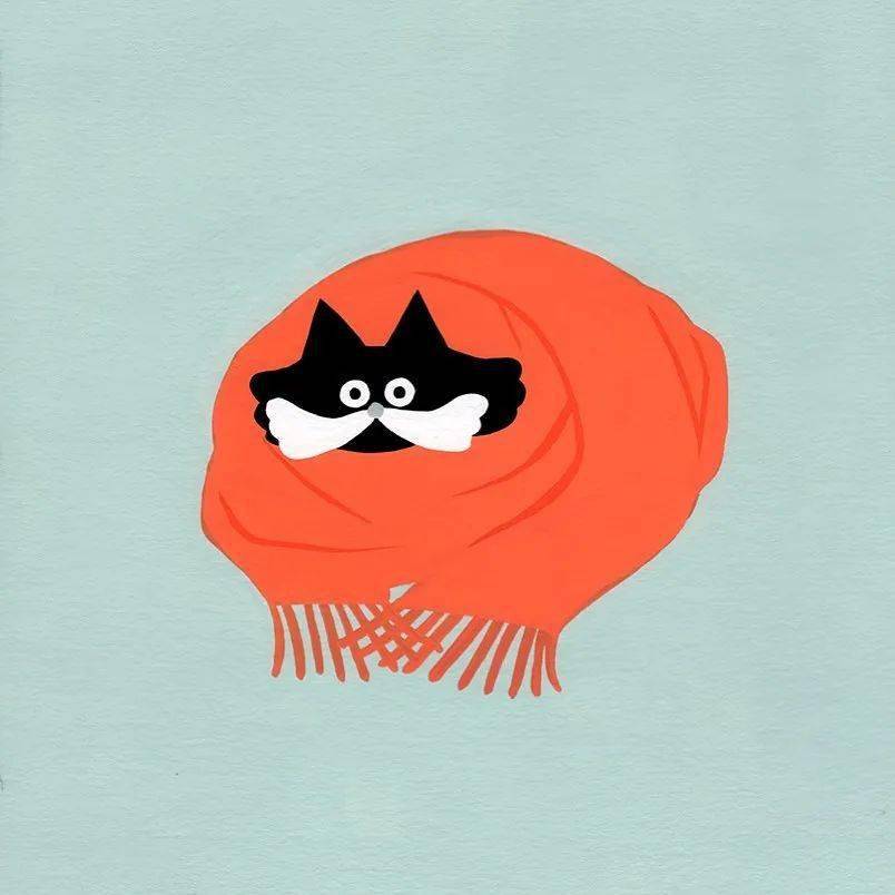 拟态形式出现,蓝色调居多,用简单而生动的手法表现了各个小动物的萌态