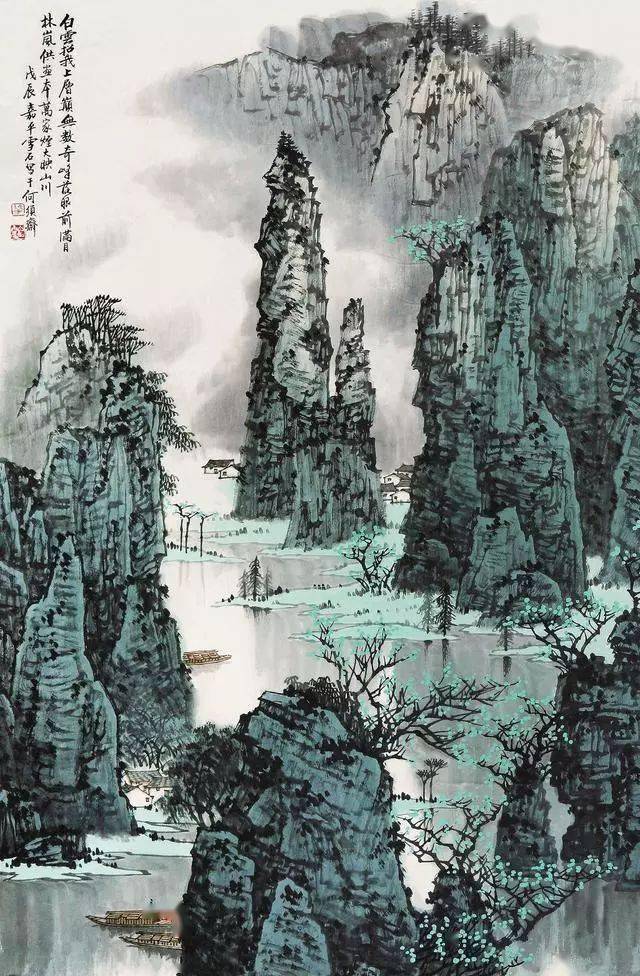 大师遗珍:白雪石山水画作品欣赏!_梁树年_先生_画会