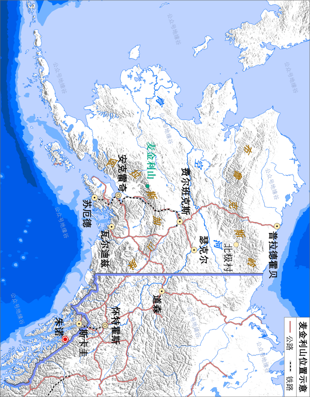 阿拉斯加山脉地图图片