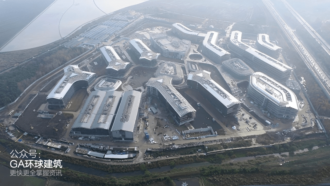 建筑|阿里巴巴达摩院项目建设规模已显,一睹效果图与实景图比对_南湖