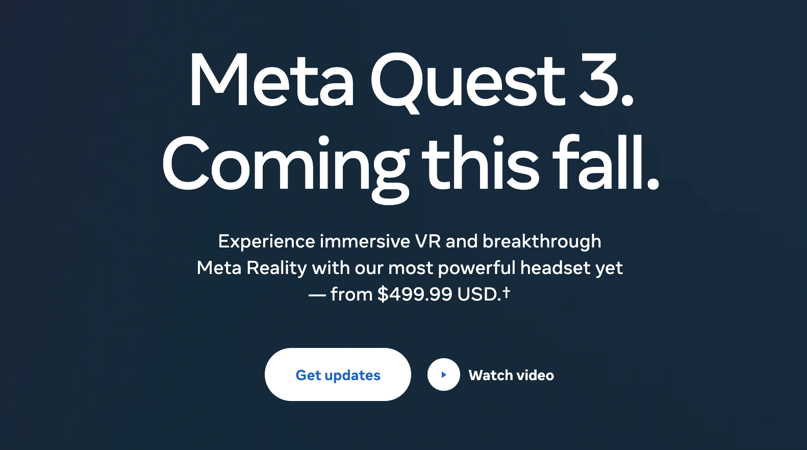 Meta新一代虚拟现实（VR）头戴设备第3季度发售，起售价499美元 
