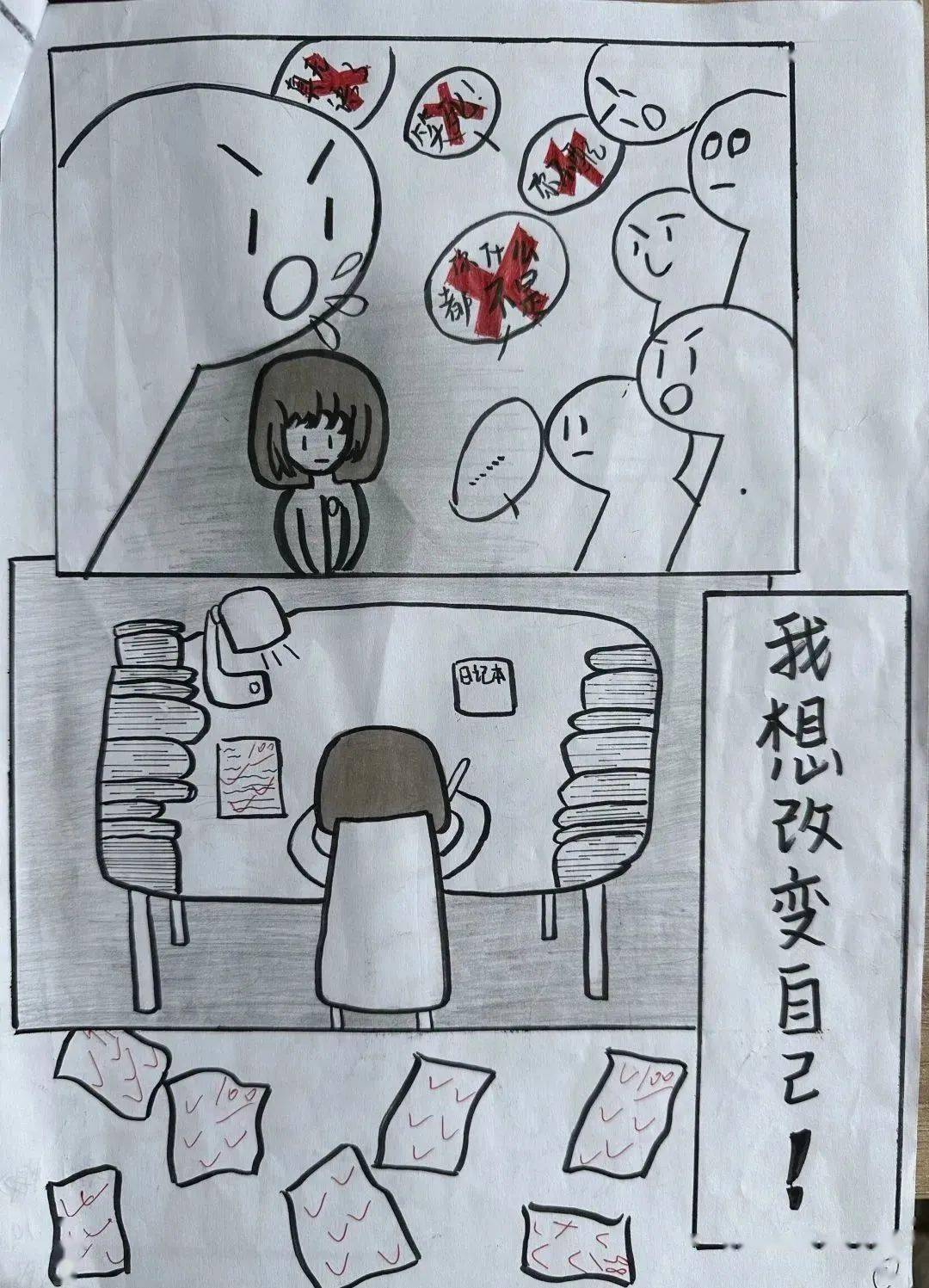 中学生手绘心理漫画图片