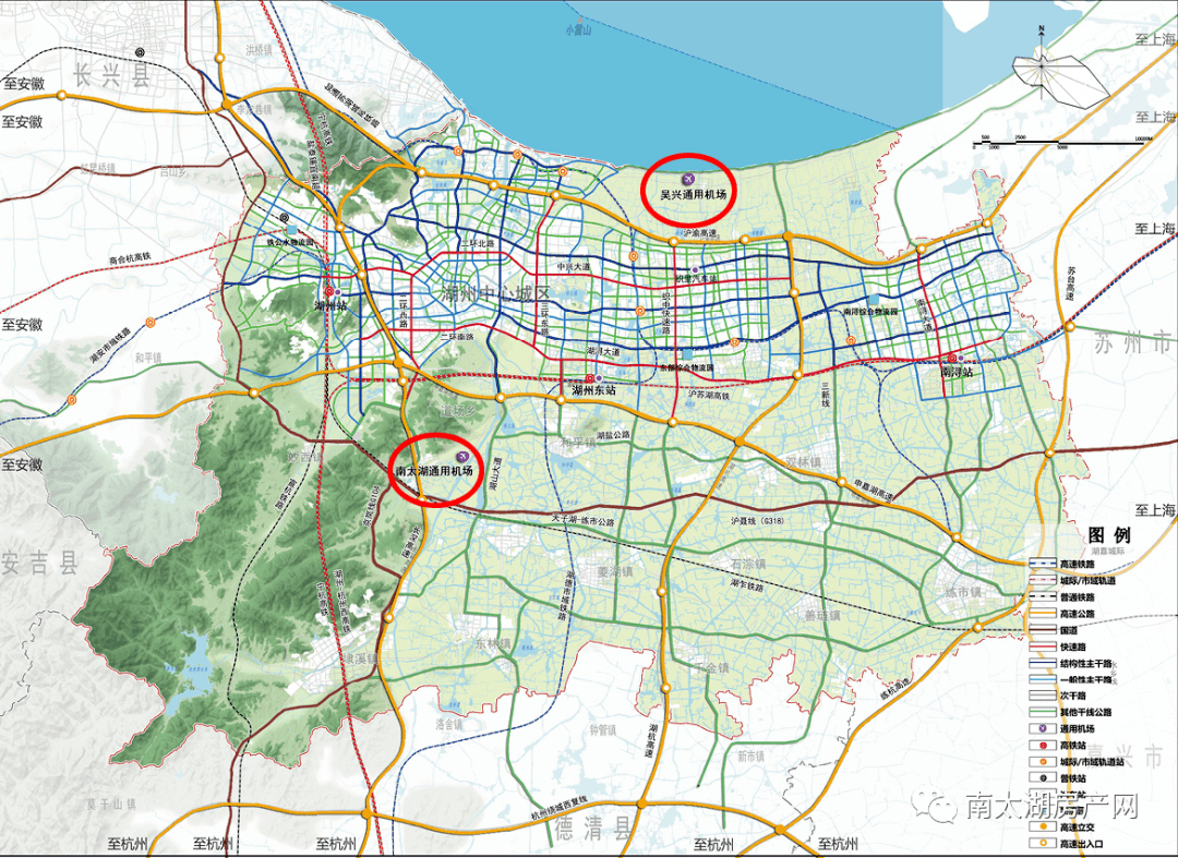 市轄區綜合交通規劃圖關於南太湖(吳興)通用機場項目進展,南太湖號