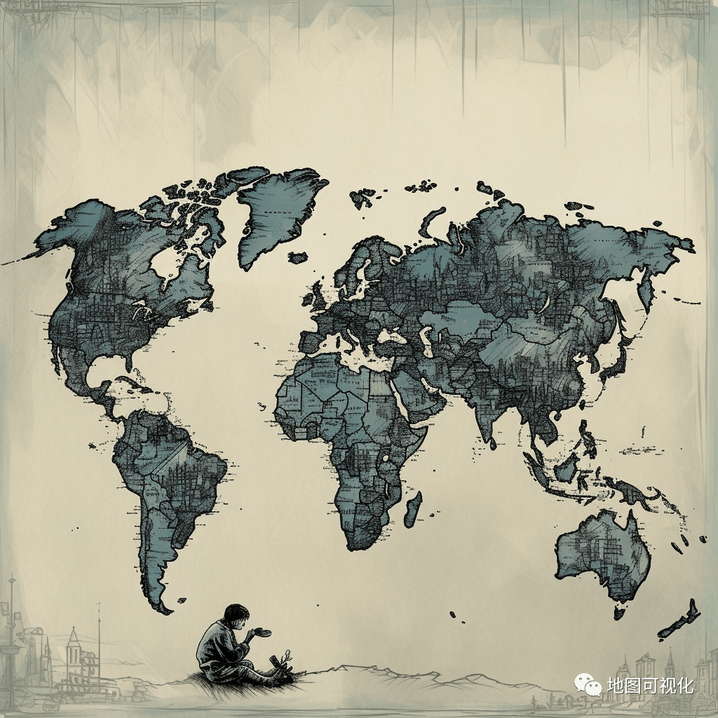 由ai生成著名艺术家风格的世界地图_天地_平台_版权