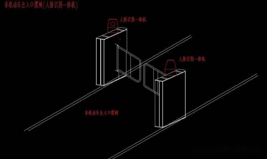 人行通道闸机,车牌识别系统图及大样图,cad格式,图纸素材_施工_停车场