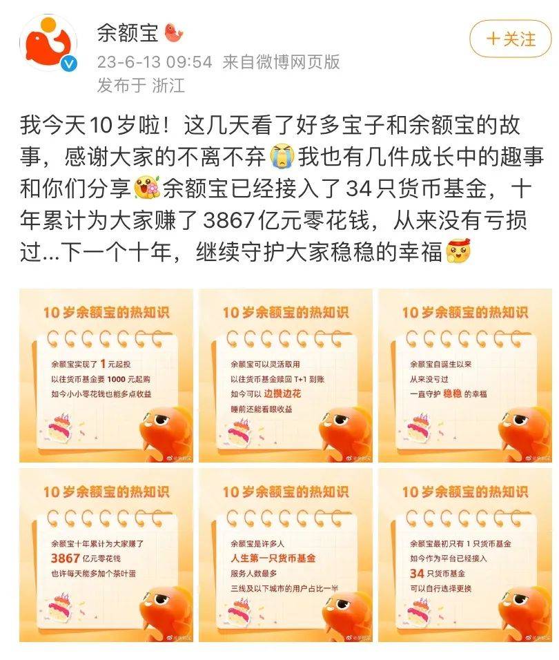有人靠它赚了7万多，有人进账800元，诞生10年的余额宝带来3867亿财富_收益_理财_李霖