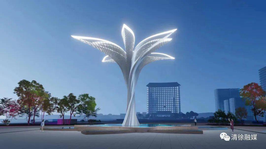 太原清徐县:人民广场莲花雕塑开装_结构_居民_项目