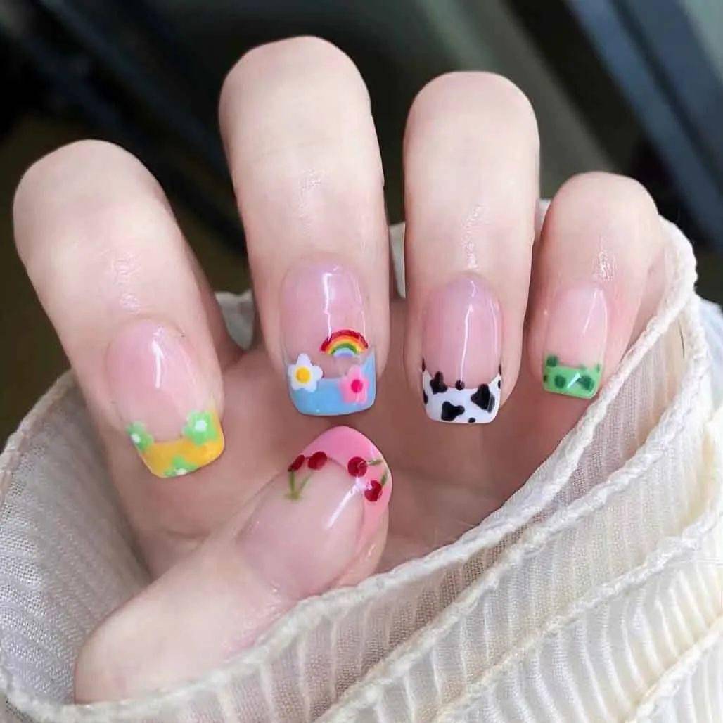 多巴胺美甲第二波,属于夏日的五彩缤纷~_想学_款式_出点