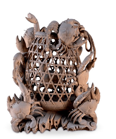 今日夏至,龙虾,螃蟹,小鱼安排上!_木雕_雕刻_深圳