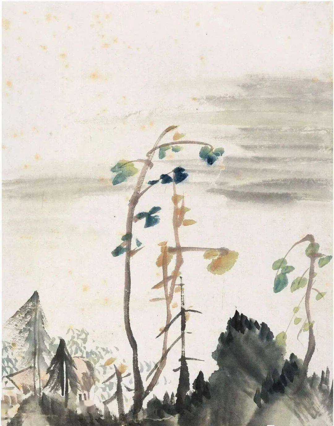 山水小品，着墨不多，意韵悠然_翁同_国艺_艺术