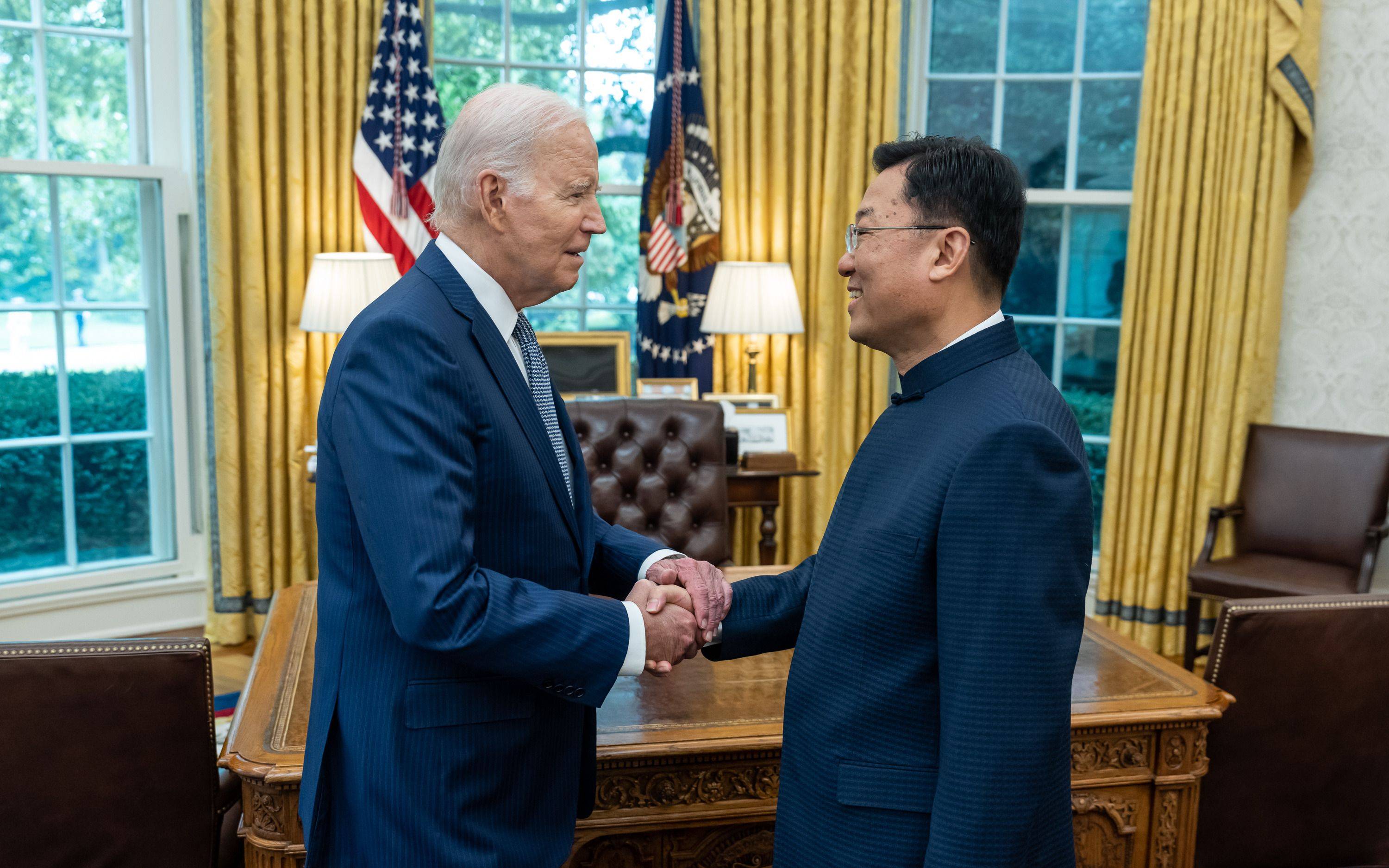 中国驻美大使谢锋向美国总统拜登递交国书_习近平_会晤_中方
