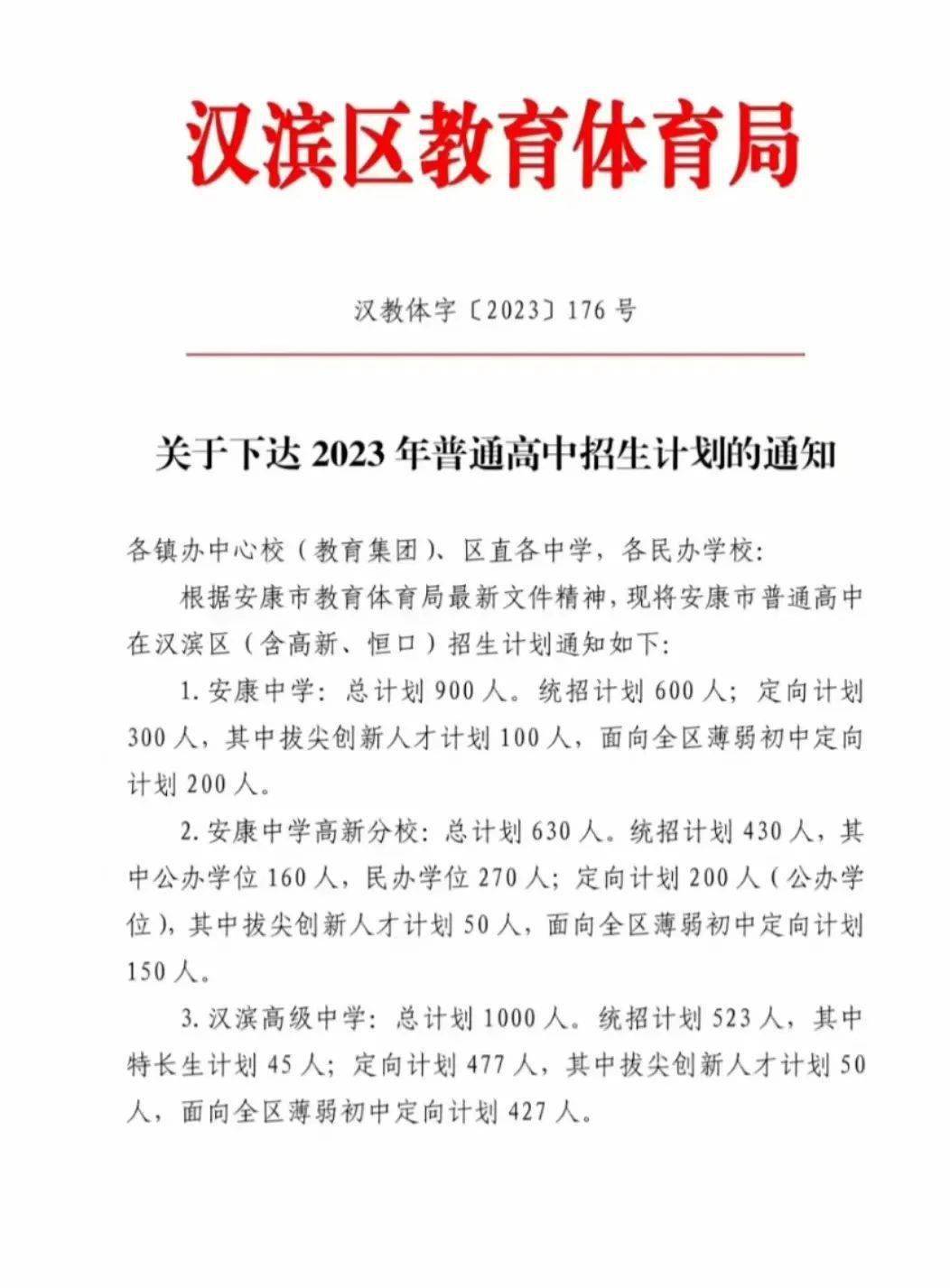 4分4.汉滨高级中学685.0分5.安康高新中学710.4分6.江北高