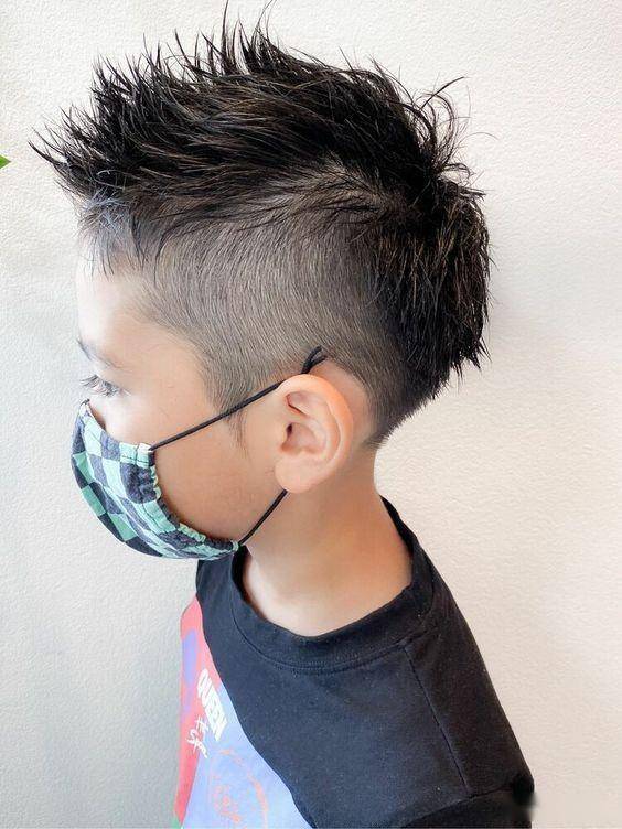 小男孩不连接发型是一种较长的发型,通常在两侧和后脑部保留一定长度