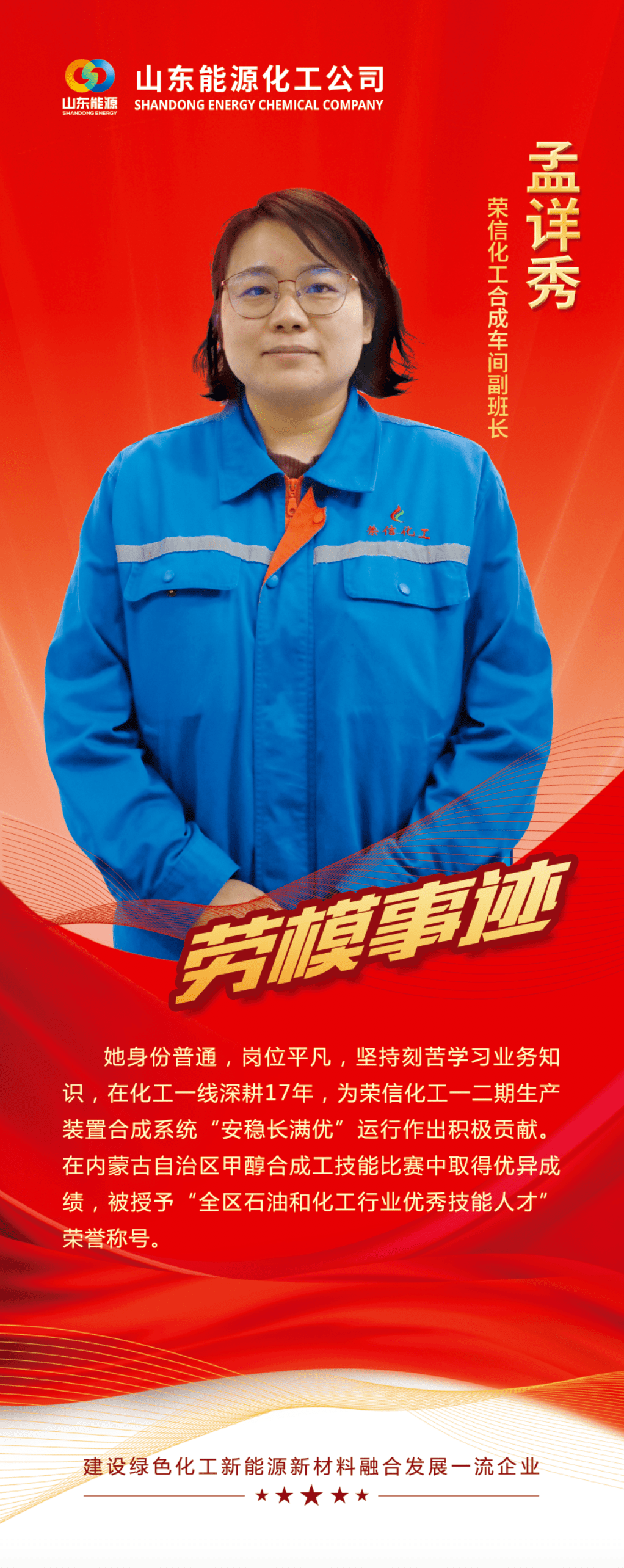 工人伟大 劳动光荣 山能化工2022年度劳动模范高清海报来啦!