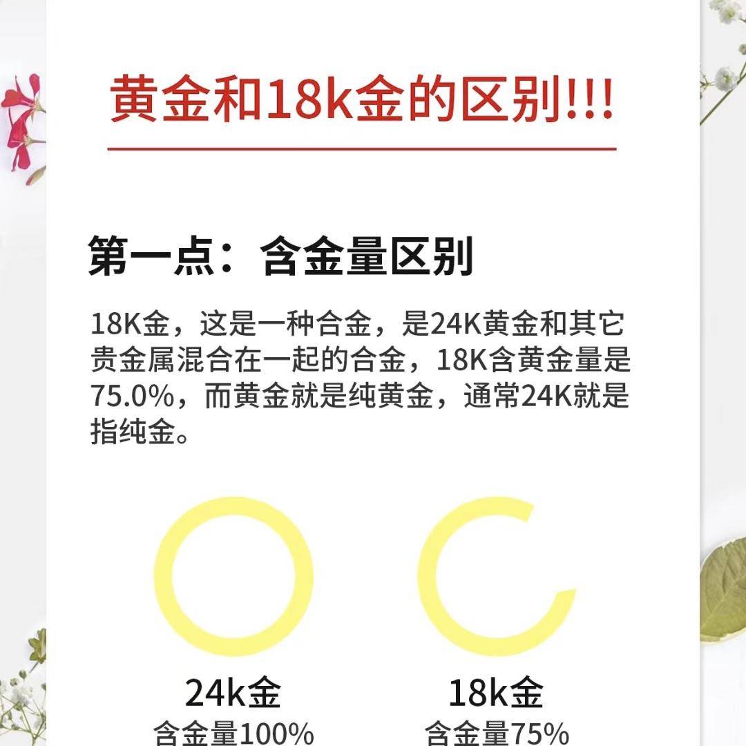 比如常见的18k金和24k金,二者有什么区别呢?又是哪一种更好呢?