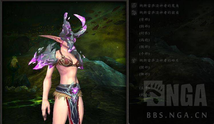 此套装为恶魔猎手专属纳斯雷萨渎者套装和武器双手剑,比那斧子还大.