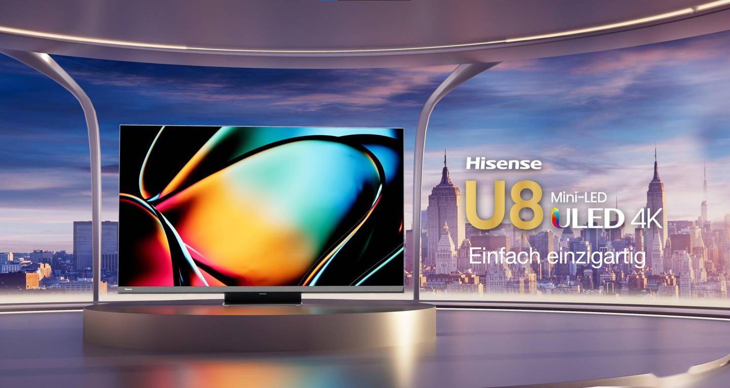 海信海外推出U8KQ电视：自带4个HDMI接口、3个USB接口