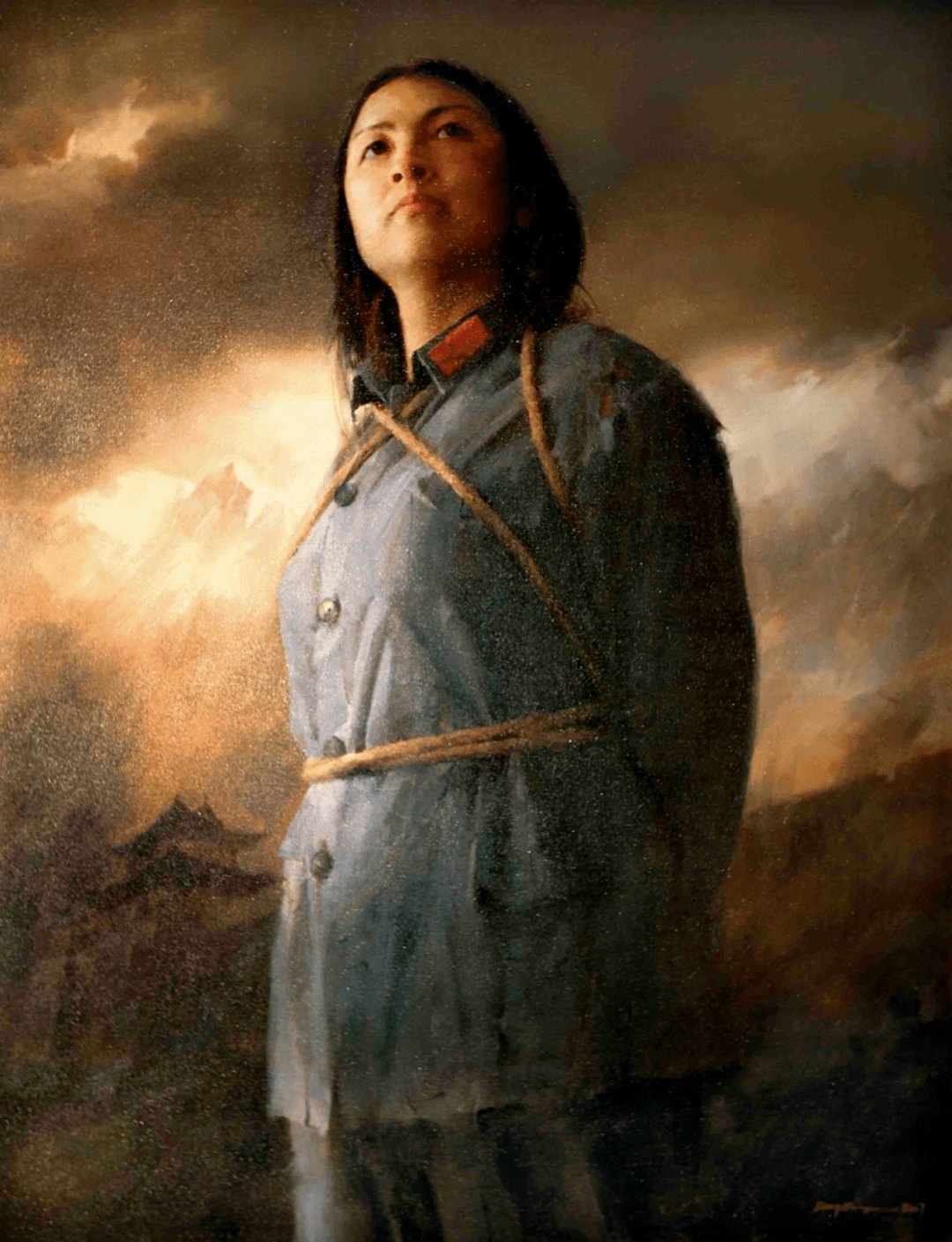 无障碍博物馆丨艺术精品说井冈：油画《伍若兰浩气长存》_朱德_敌人_革命