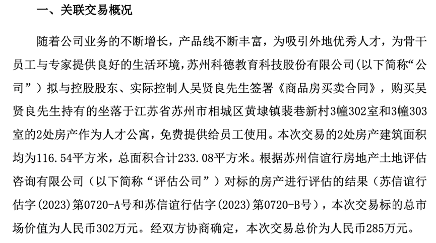 这家公司“九五折”买下实控人两套房，免费供员工使用！