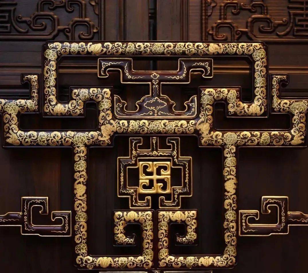 紫檀描金万福纹扶手椅_家具_雍正_花纹