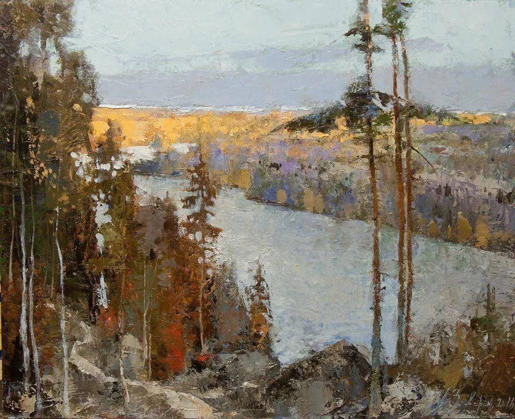 迷幻之境:欣赏他的风景油画,率性而优雅的绘笔魅力_俄罗斯_绘画_扎瓦