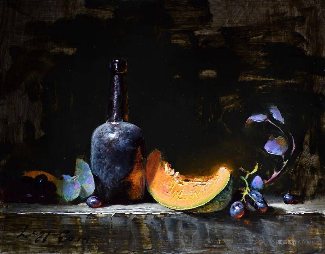 『静物』油彩画 美国静物油画大师，杰弗里·莱格作品_艺术_奖项_包括