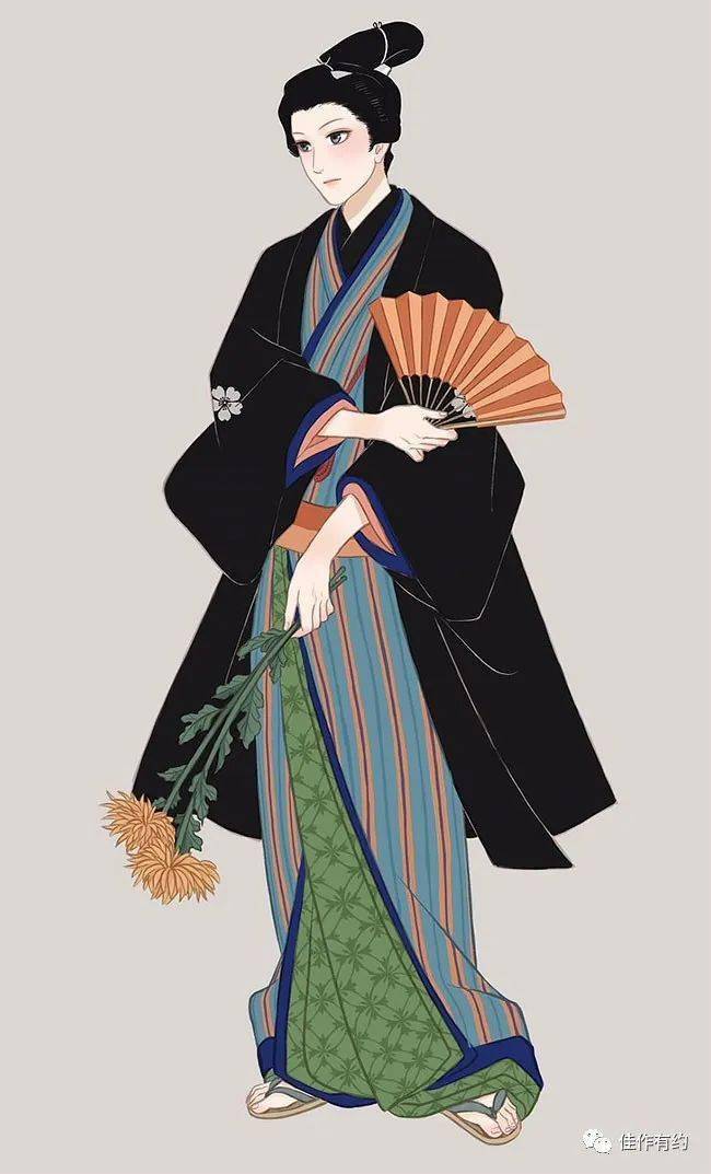 艺术家笔下曼妙的和服仕女