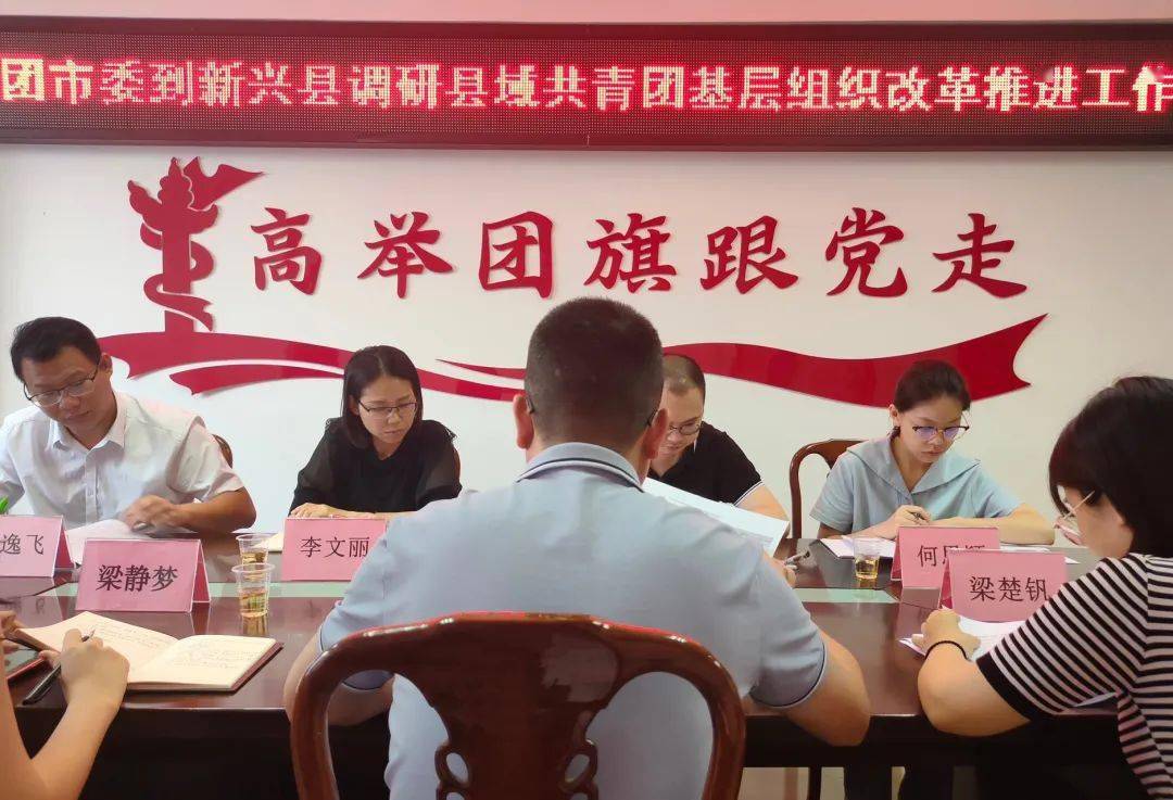 会上,团新兴县委书记潘自攀同志汇报了县域共青团基层组织改革工作