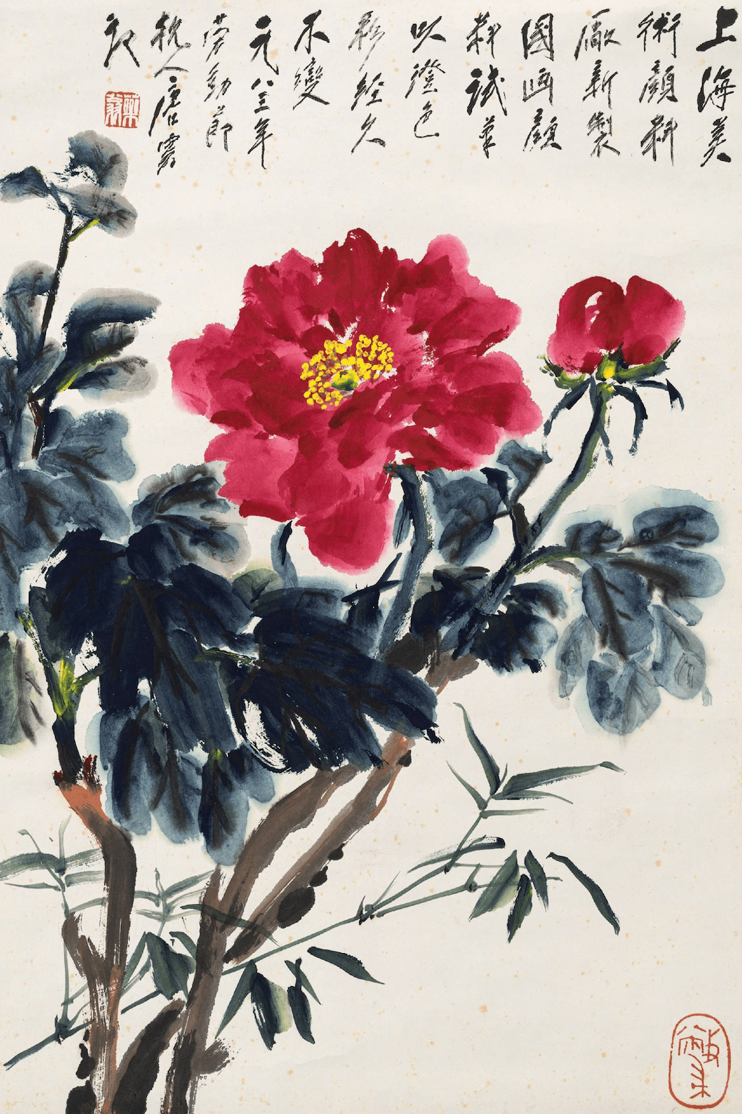 陆俨少试画马利颜料的作品"画家之友"展区讲述着诸多画家自马利品牌