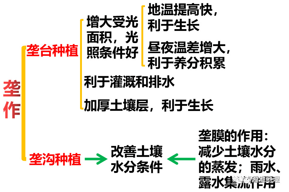 垄作法是指在高于地面的土埨上栽种作物的耕作方式.