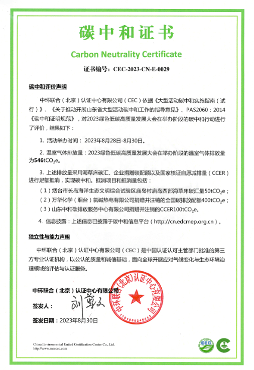 2023绿色低碳高质量发展大会已实现“碳中和”_排放_活动_山东